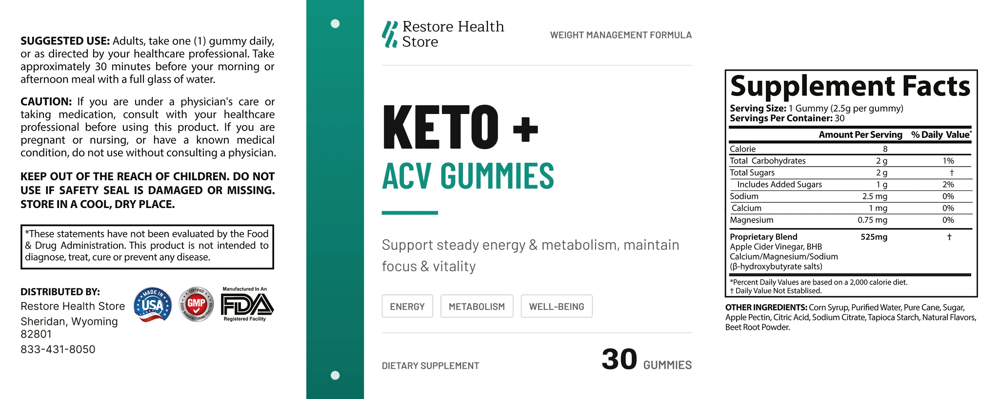 Keto + ACV Gummies ingredients