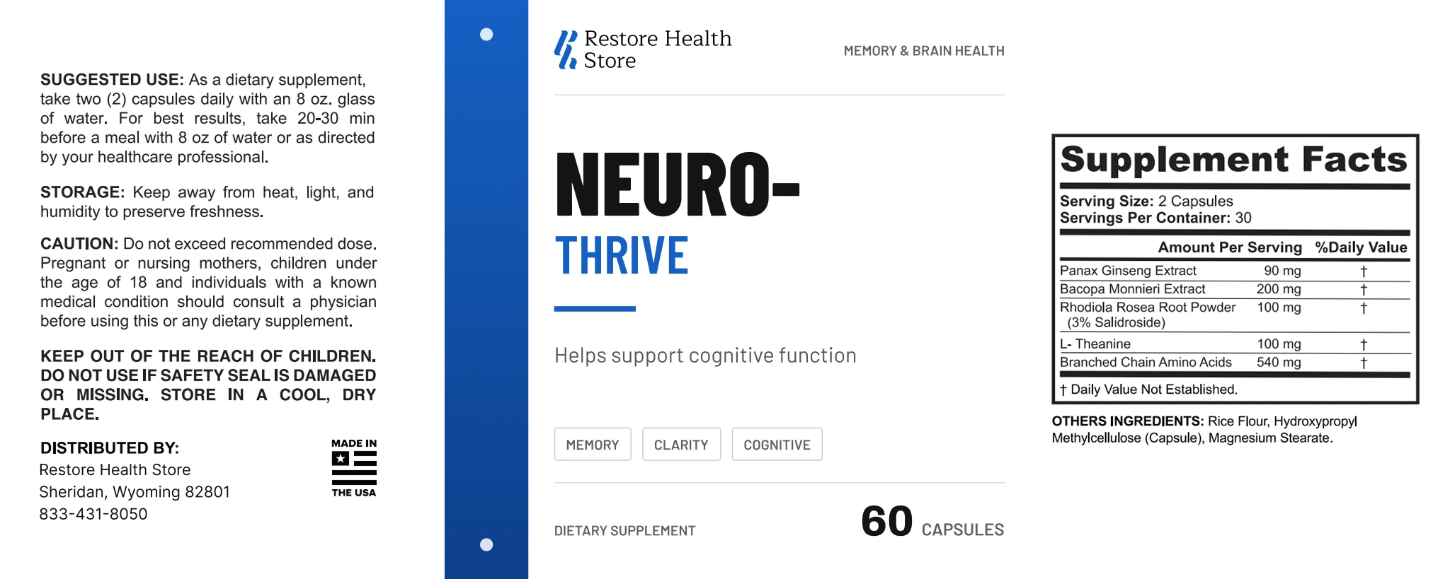 Neuro-Thrive ingredients
